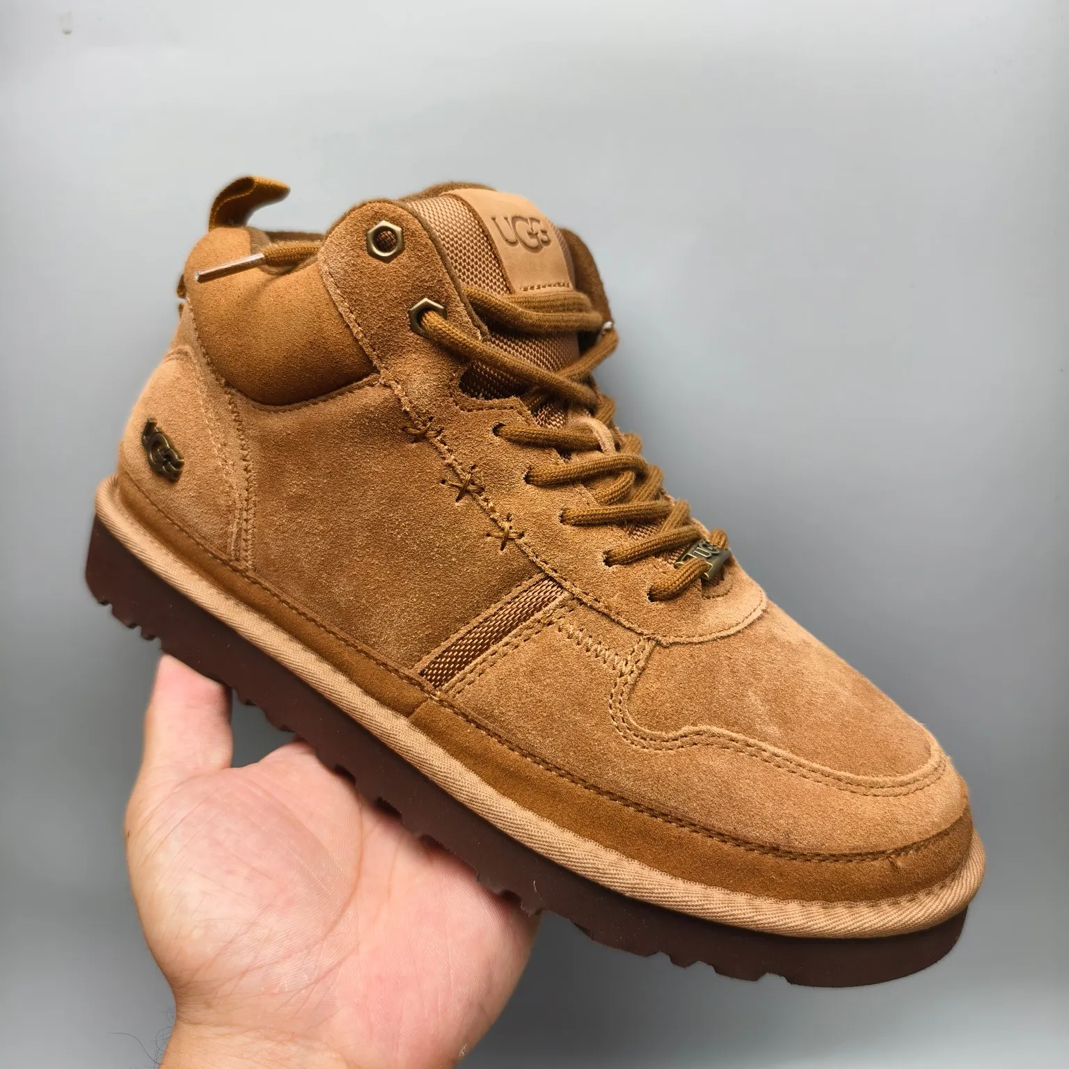 💰600 UGG sheepskin all-in-one snow boots 4054 lace-up sports and casual boots Color: Maroon Black Size: 39-45